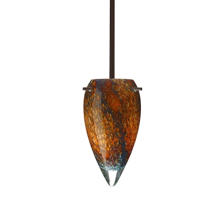 Besa Lighting Juli Stem Pendant, Ceylon, Bronze Finish, 1x9W LED 1TT-4125CE-LED-BR